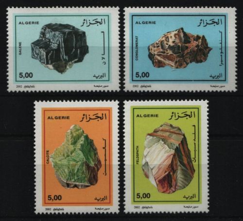 Algerien 2002 - Mi-Nr. 1366-1369 ** - MNH - Mineralien / Minerals