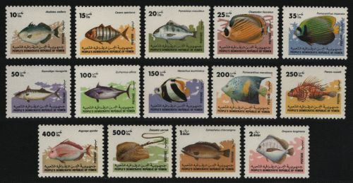 Südjemen 1984 - Mi-Nr. 363-376 ** - MNH - Fische / Fish