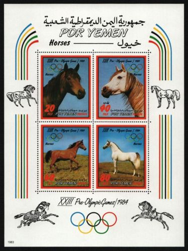 Südjemen 1983 - Mi-Nr. Block 11 ** - MNH - Pferde - Olympia Los Angeles