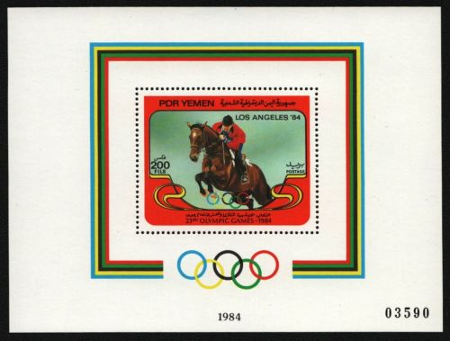 Südjemen 1984 - Mi-Nr. Block 20 ** - MNH - Pferde - Olympia Los Angeles