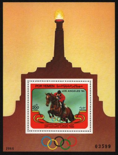 Südjemen 1984 - Mi-Nr. Block 21 ** - MNH - Pferde - Olympia Los Angeles