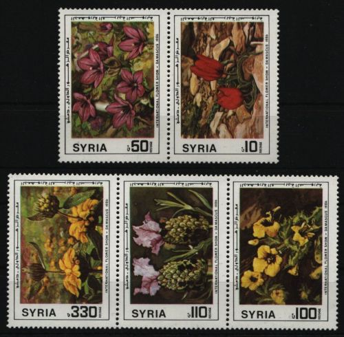 Syrien 1986 - Mi-Nr. 1654-1658 ** - MNH - Blumen / Flowers