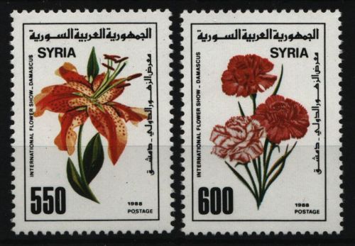 Syrien 1988 - Mi-Nr. 1715-1716 ** - MNH - Blumen / Flowers
