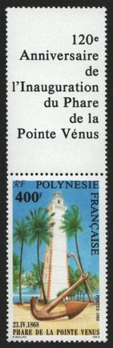Franz. Polynesien 1988 - Mi-Nr. 502 ** - MNH - Zierfeld - Leuchtturm