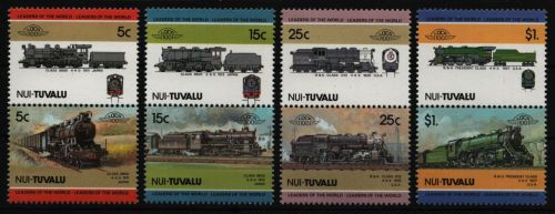 Tuvalu - Nui 1985 - Mi-Nr. 21-28 ** - MNH - Lokomotiven / Locomotives