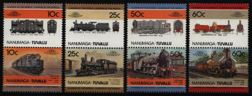 Tuvalu - Nanumaga 1985 - Mi-Nr. 33-40 ** - MNH - Lokomotiven / Locomotives