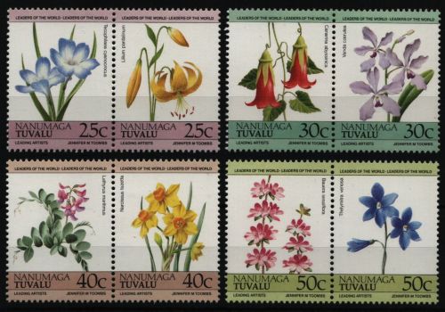 Tuvalu - Nanumaga 1985 - Mi-Nr. 41-48 ** - MNH - Blumen / Flowers