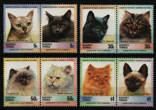Tuvalu - Nanumea 1985 - Mi-Nr. 45-52 ** - MNH - Katzen / Cats