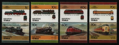 Tuvalu - Nukufetau 1985 - Mi-Nr. 31-38 ** - MNH - Lokomotiven / Locomotives