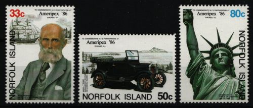 Norfolk-Insel 1986 - Mi-Nr. 383-385 ** - MNH - AMERIPEX `86