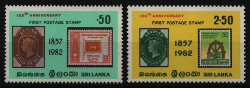 Sri Lanka 1982 - Mi-Nr. 600-601 A ** - MNH - Marke auf Marke
