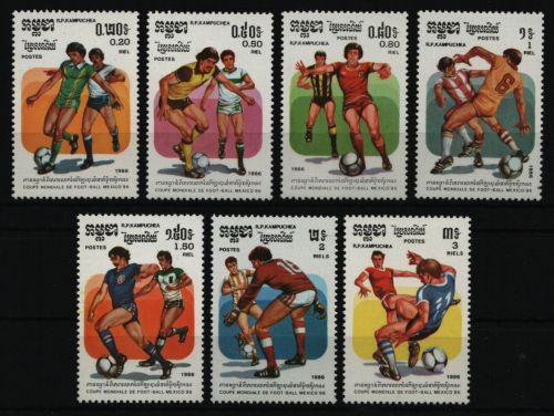 Kambodscha 1986 - Mi-Nr. 722-728 ** - MNH - Fußball / Soccer