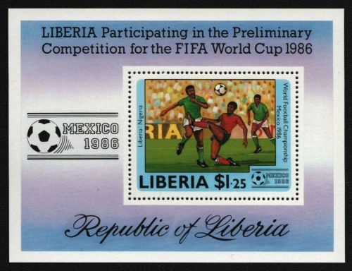 Liberia 1985 - Mi-Nr. Block 109 A ** - MNH - Fußball / Soccer