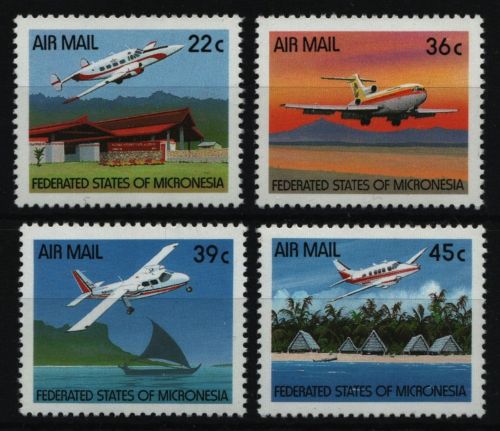Mikronesien 1990 - Mi-Nr. 184-187 ** - MNH - Flugzeuge / Airplanes