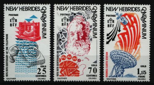 Neue Hebriden 1976 - Mi-Nr. 423-425 ** - MNH - 100 Jahre Telefon