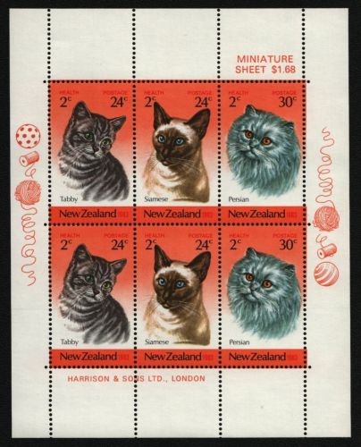 Neuseeland 1983 - Mi-Nr. 878-880 ** - MNH - KLB - Katzen / Cats