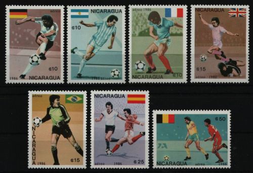 Nicaragua 1986 - Mi-Nr. 2724-2730 ** - MNH - Fußball / Soccer