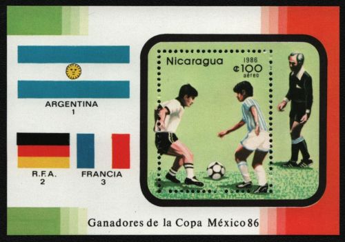 Nicaragua 1986 - Mi-Nr. Block 171 ** - MNH - Fußball / Soccer
