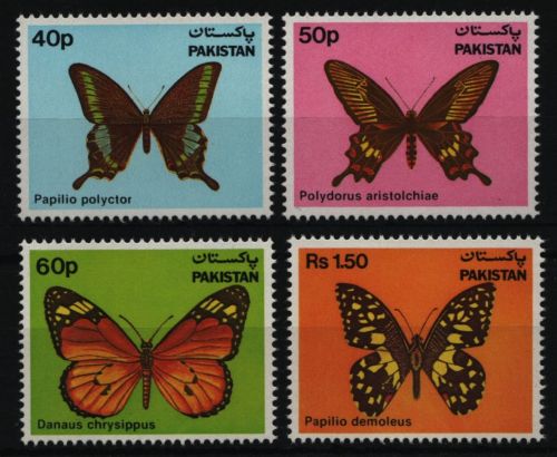 Pakistan 1983 - Mi-Nr. 579-582 ** - MNH - Schmetterlinge / Butterflies