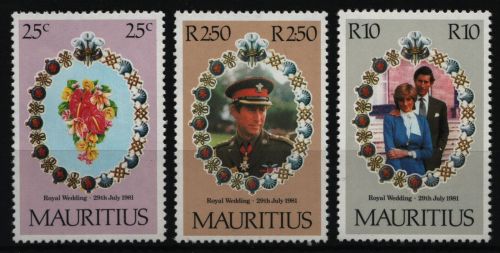 Mauritius 1981 - Mi-Nr. 516-518 ** - MNH - Hochzeit Prinz Charles