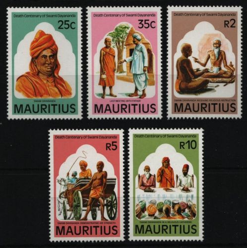 Mauritius 1983 - Mi-Nr. 570-574 ** - MNH - Swami Dayananda
