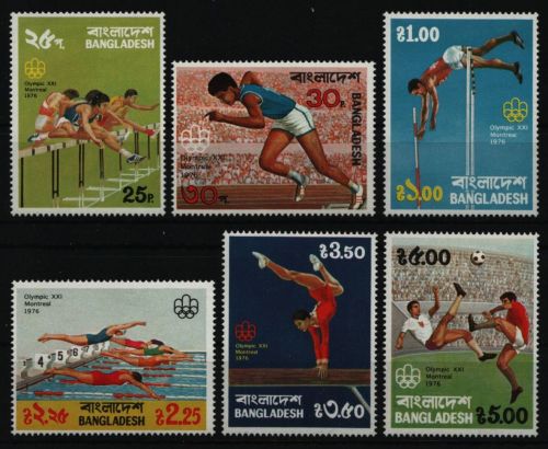 Bangladesch 1976 - Mi-Nr. 80-85 a ** - MNH - Olympia Montreal