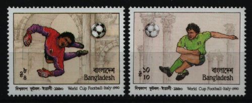 Bangladesch 1990 - Mi-Nr. 332-333 ** - MNH - Fußball / Soccer