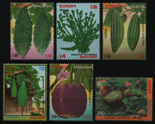 Bangladesch 1994 - Mi-Nr. 513-518 ** - MNH - Gemüse / Vegetables