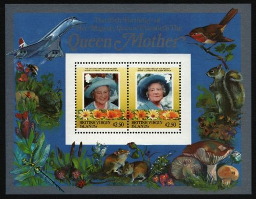 Jungferninseln 1985 - Mi-Nr. Block 26 ** - MNH - 85. Geburtstag Queen Mum