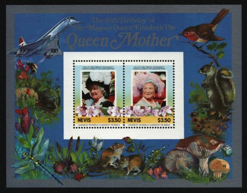 Nevis 1985 - Mi-Nr. Block 6 ** - MNH - 85. Geburtstag Queen Mum