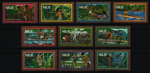 Niue 1979 - Mi-Nr. 224-233 ** - MNH - Freimarken - Goldrand