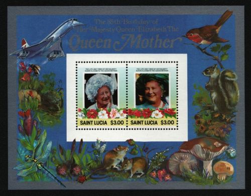 St. Lucia 1985 - Mi-Nr. Block 41 ** - MNH - 85. Geburtstag Queen Mum