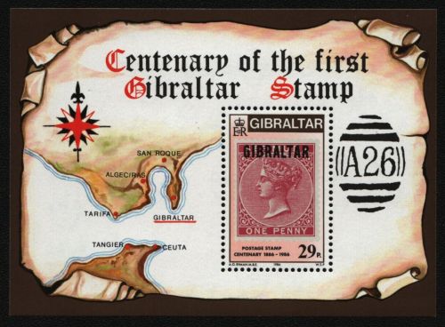 Gibraltar 1986 - Mi-Nr. Block 9 ** - MNH - Marke auf Marke
