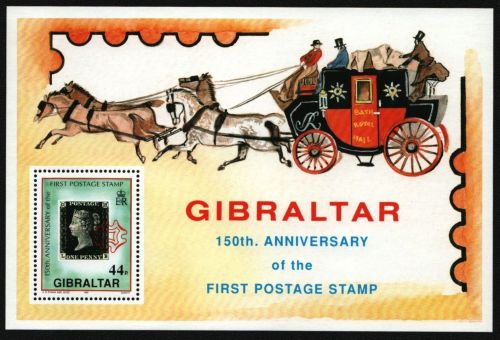 Gibraltar 1990 - Mi-Nr. Block 15 ** - MNH - Marke auf Marke