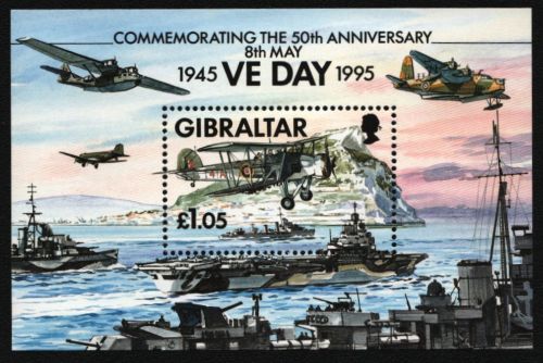 Gibraltar 1995 - Mi-Nr. Block 21 ** - MNH - Flugzeuge / Airplanes - Schiffe