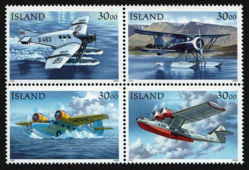 Island 1993 - Mi-Nr. 791-794 ** - MNH - Flugzeuge / Airplanes (I)