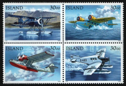 Island 1993 - Mi-Nr. 791-794 ** - MNH - Flugzeuge / Airplanes (II)