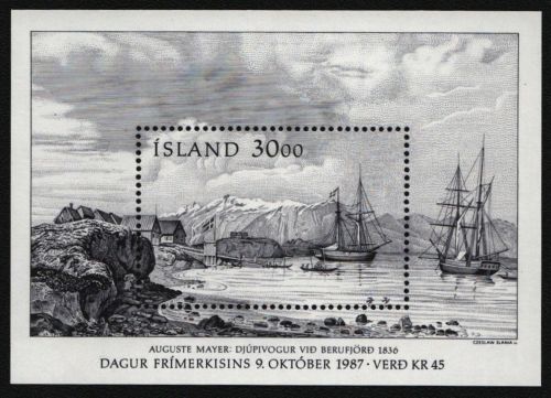 Island 1987 - Mi-Nr. Block 8 ** - MNH - Tag der Briefmarke - Schiffe