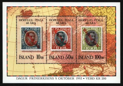 Island 1993 - Mi-Nr. Block 14 ** - MNH - Marke auf Marke