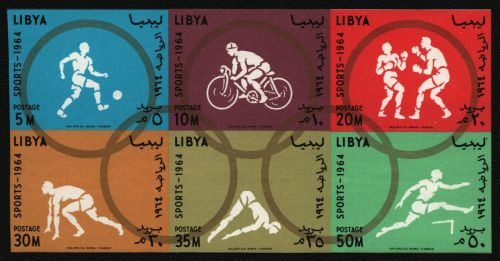 Libyen 1964 - Mi-Nr. 160-165 B ** - MNH - ungez / imp - Olympia Tokio