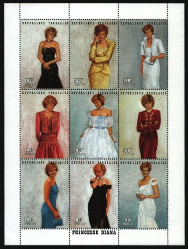 Togo 1997 - Mi-Nr. 2576-2584 ** - MNH - KLB - Prinzessin Diana