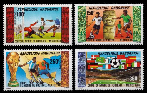 Gabun 1986 - Mi-Nr. 955-958 ** - MNH - Fußball / Soccer