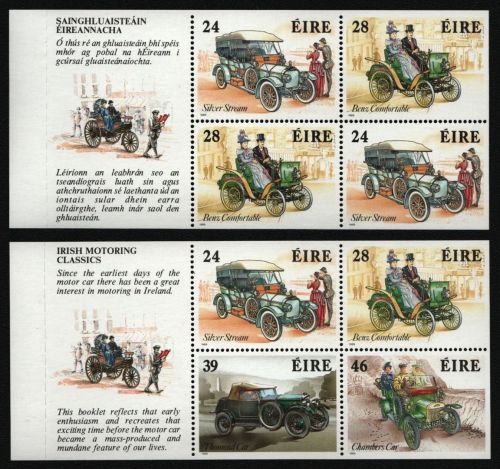 Irland 1989 - Mi-Nr. 671-674 D-E ** - MNH - 2x H-Blatt - Autos / Cars