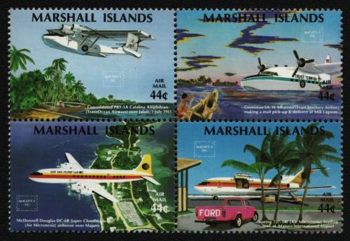 Marshall-Inseln 1986 - Mi-Nr. 77-80 ** - MNH - ZDR - Flugzeuge / Airplanes