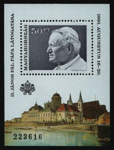 Ungarn 1991 - Mi-Nr. Block 215 A ** - MNH - Papstbesuch