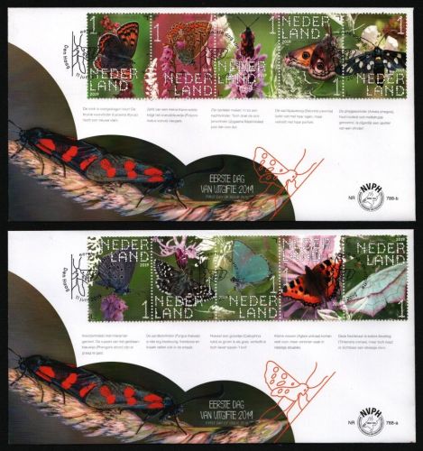 Niederlande 2019 - Mi-Nr. 3824-3833 - FDC - Schmetterlinge / Butterflies