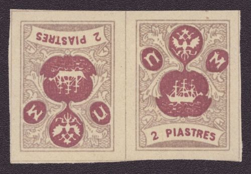 "Wild" Levante 1919 - 2 Piastres - * / MH - Cinderella - Tete-Beche (V)