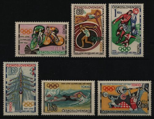 Tschechoslowakei 1964 - Mi-Nr. 1488-1493 ** - MNH - Olympai Tokio