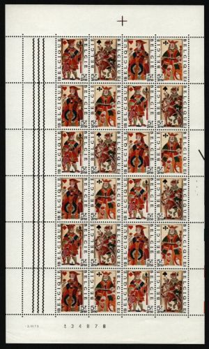 Belgien 1973 - Mi-Nr. 1746-1749 ** - MNH - Bogen - Spielkarten