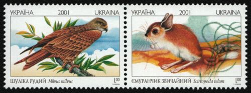 Ukraine 2001 - Mi-Nr. 459-460 ** - MNH - Paar - Wildtiere / Wild animals (I)